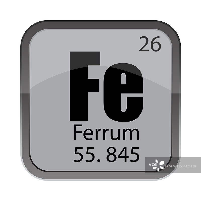 元素符号Fe来自第26号元素（铁）图片素材