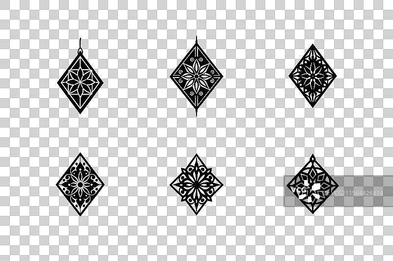 优雅的方形蕾丝框轮廓图片素材