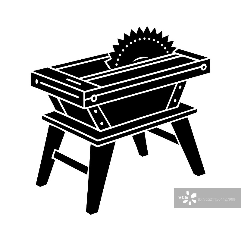 木工台锯图标的轮廓图片素材