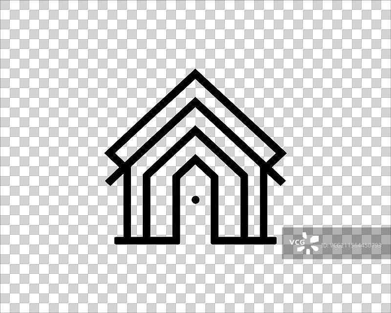 房屋标志设计轮廓图标模板图片素材