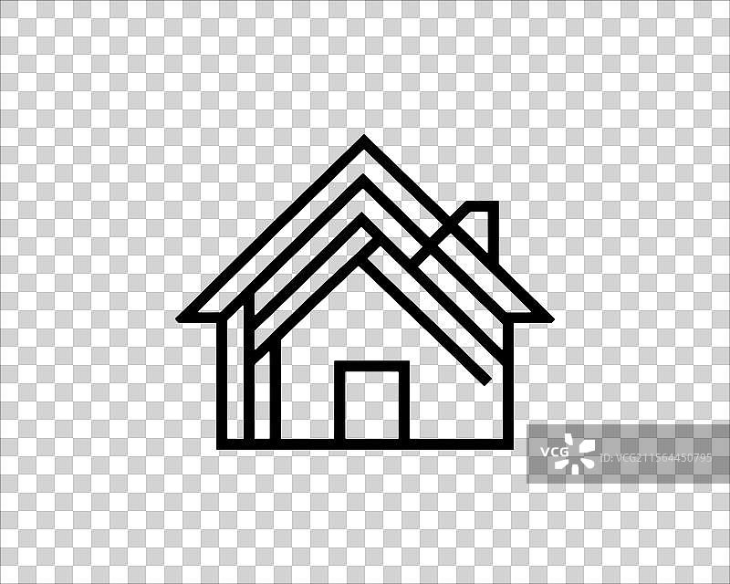 房屋标志设计轮廓图标模板图片素材