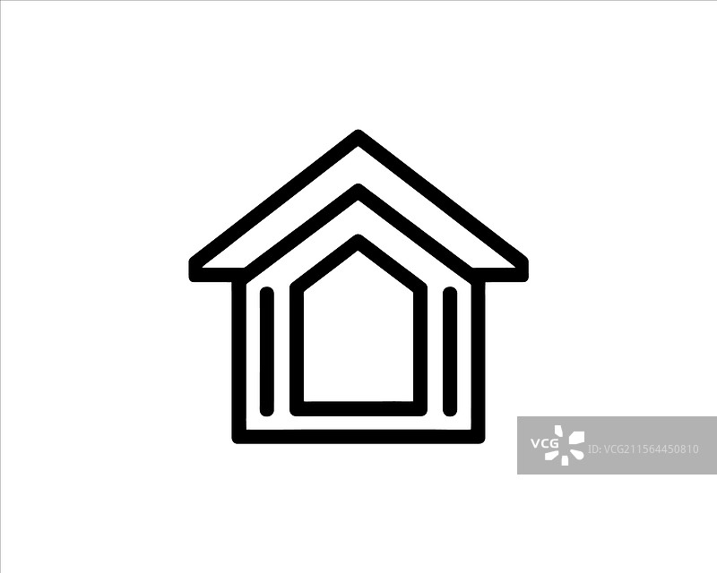 房屋标志设计轮廓图标模板图片素材