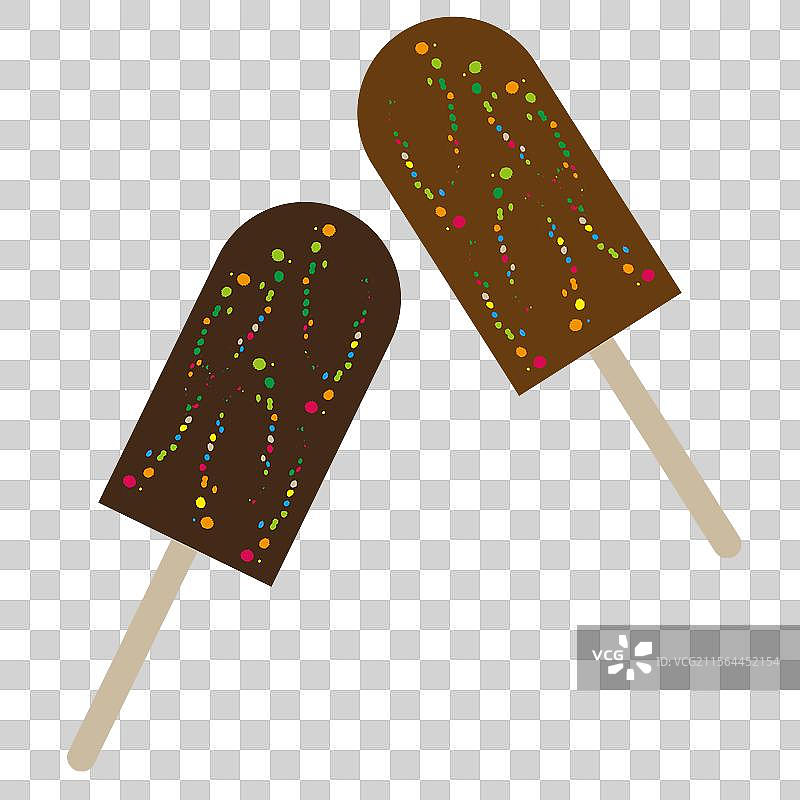 巧克力冰淇淋冷冻甜点棒图片素材