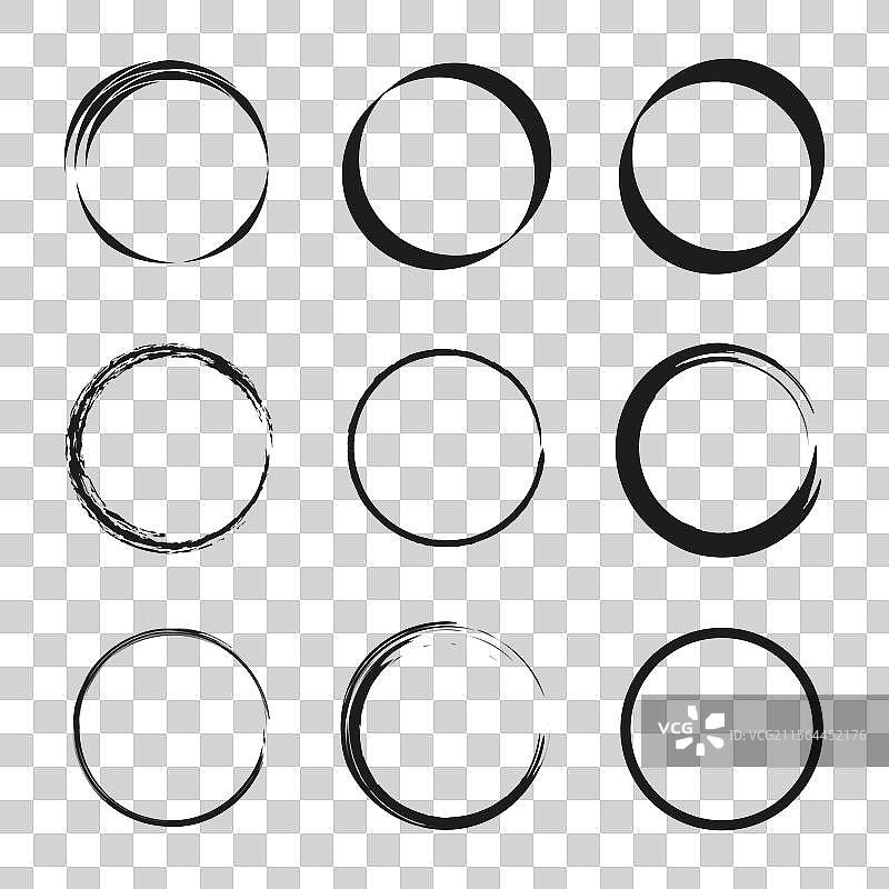 手绘圆形的圆润笔触艺术作品图片素材