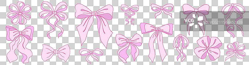 粉色大蝴蝶结套装图片素材