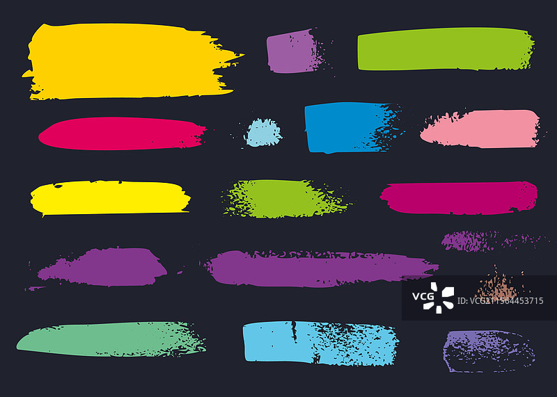 深色背景上的多彩笔触图片素材
