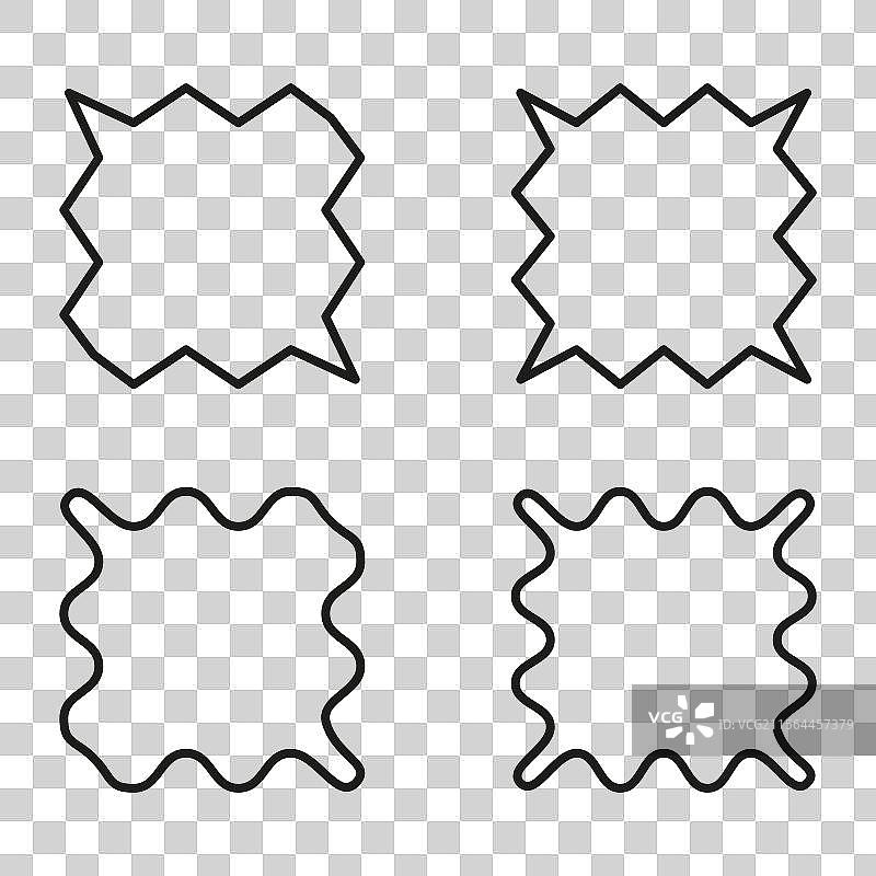 多边形框图标，锯齿边缘，波浪几何形状图片素材