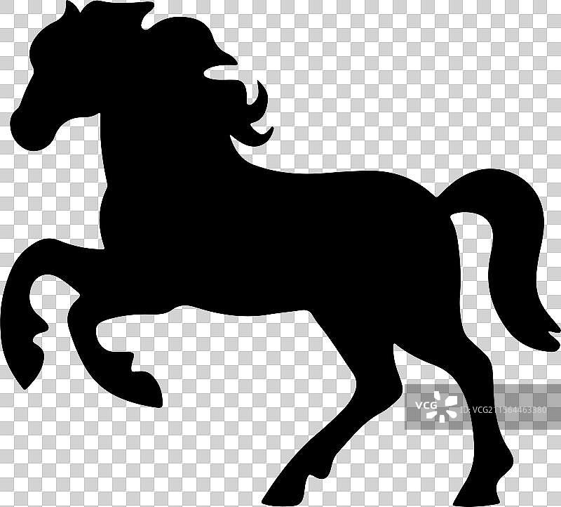 站立的阿拉伯马轮廓 黑色马图标图片素材