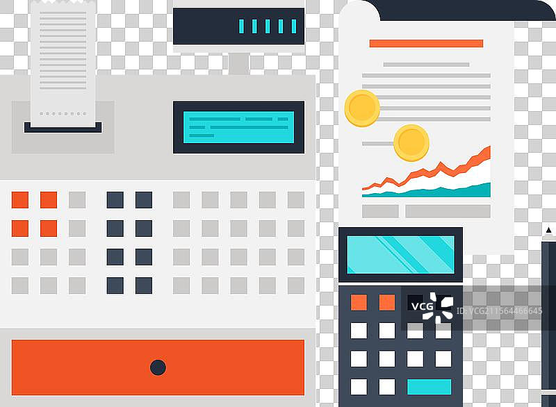 会计扁平网页图标概念图片素材