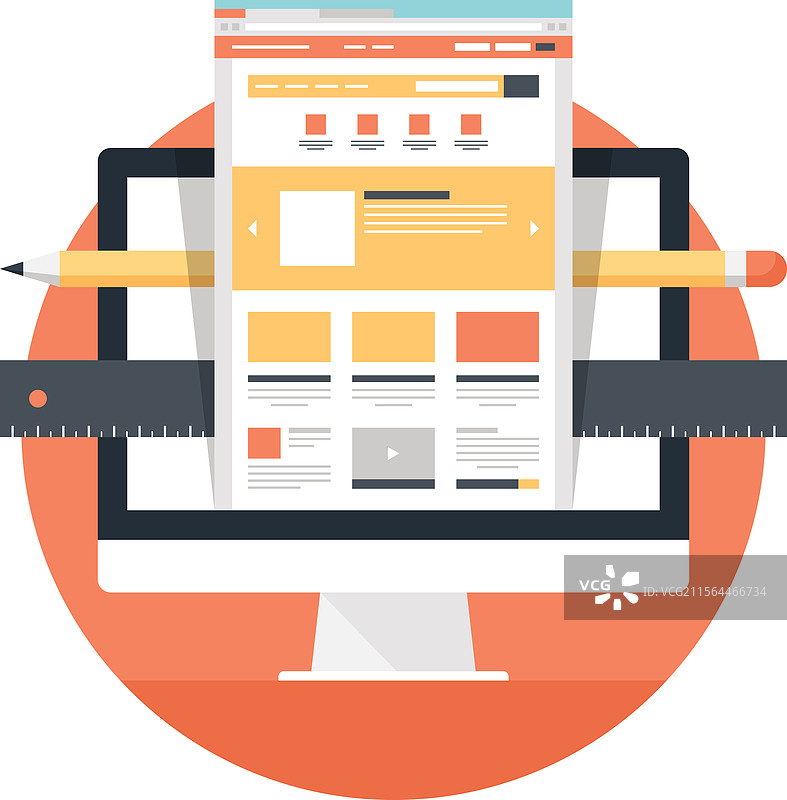 网页设计与开发扁平化图标概念图片素材