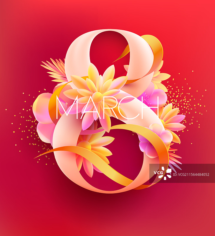 3月8日国际妇女节白色数字图片素材