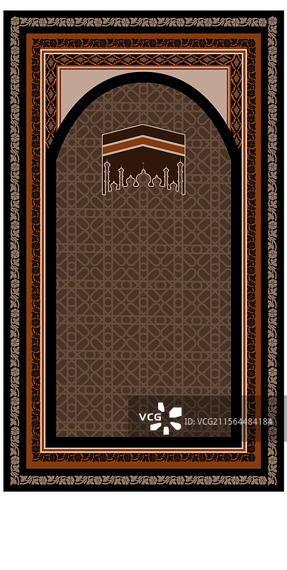 美丽的神圣冬青伊斯兰穆斯林祈祷毯图片素材