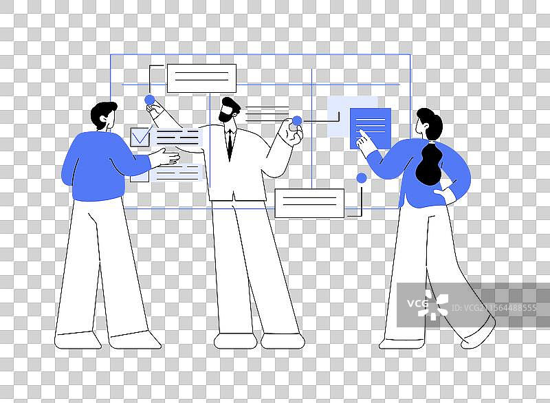 孤立的卡通风格的敏捷会议图片素材