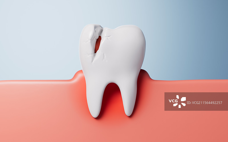 白色牙齿与口腔健康三维渲染图片素材