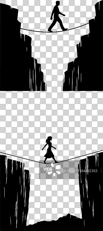 走钢丝的剪影图片素材