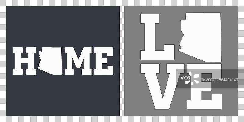 亚利桑那州爱心T恤设计图片素材