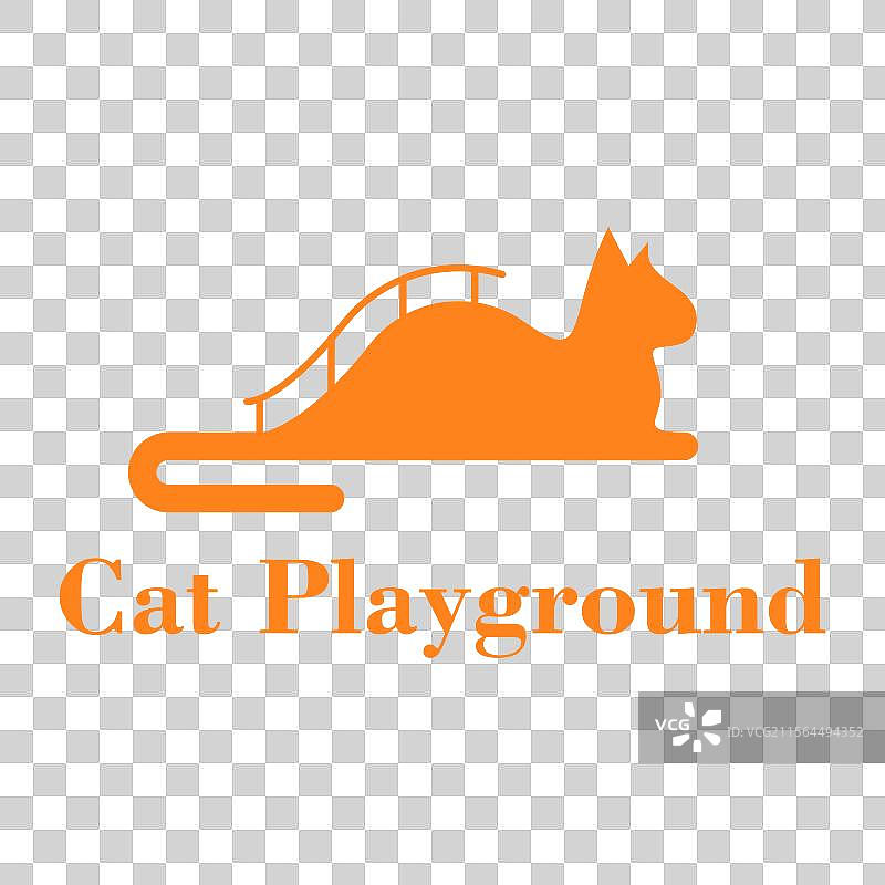 猫咪游乐场扁平极简风格标志设计图片素材