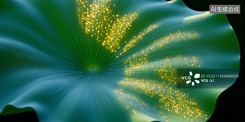 【AI数字艺术】金斑荷叶微观摄影图图片素材