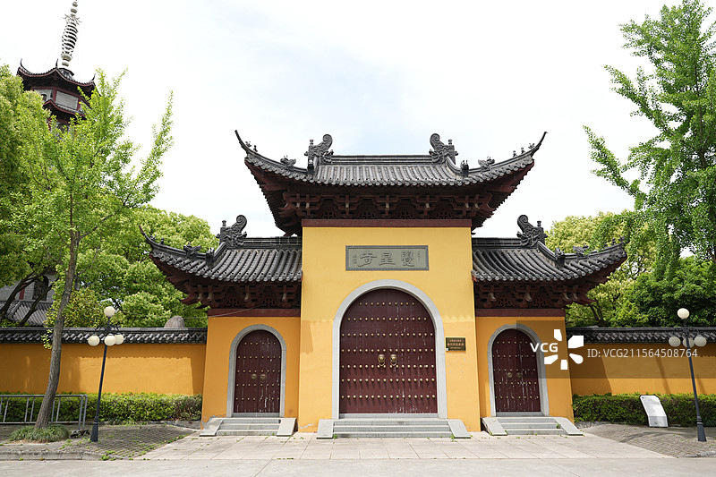 春季海宁市长安镇觉皇寺唐代古寺图片素材