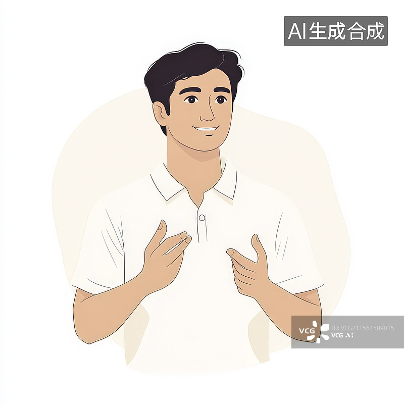 【AI数字艺术】穿着白色衬衫的男子图片素材