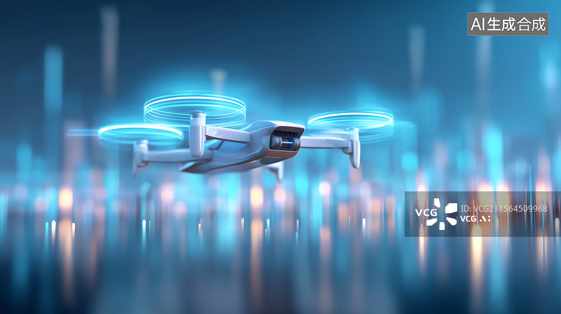 【AI数字艺术】未来科技主题海报——无人机图片素材