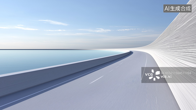【AI数字艺术】汽车广告背景图——水上公路图片素材
