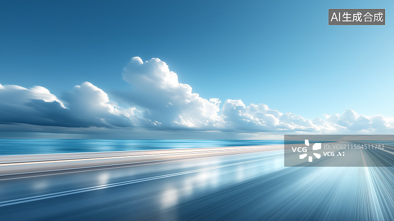 【AI数字艺术】汽车广告背景图——水上公路图片素材