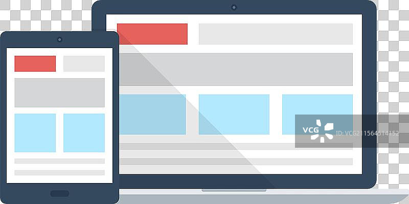 自适应网页设计扁平化网页图标概念图片素材