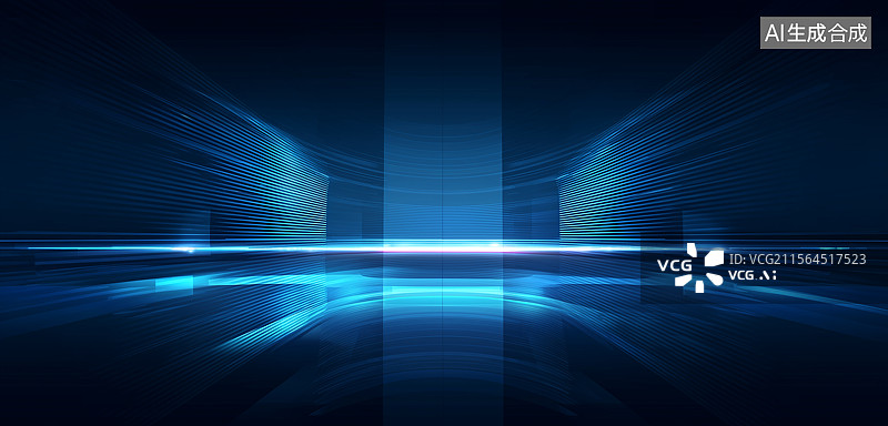 【AI数字艺术】蓝色科技背景图图片素材