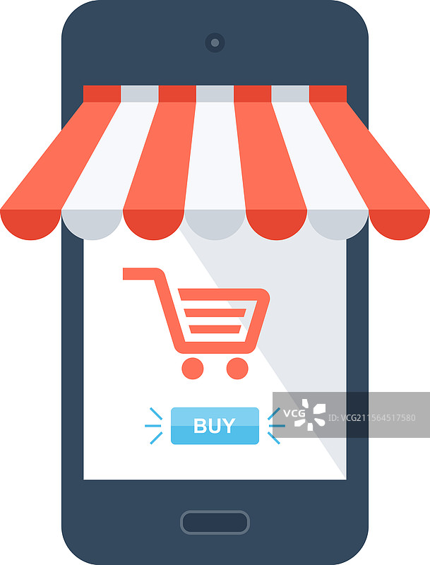 移动购物扁平化网页图标概念图片素材