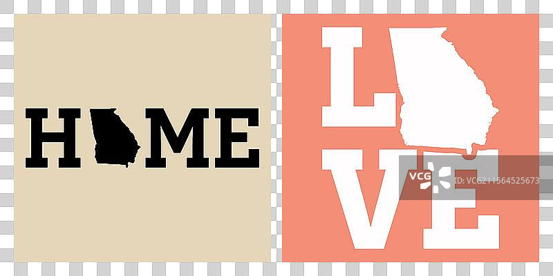 乔治亚州爱心T恤设计图片素材