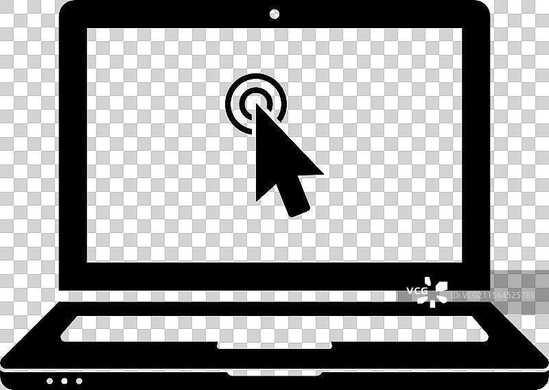 笔记本电脑扁平化网页图标概念图片素材