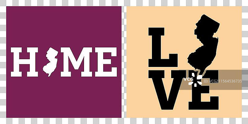 新泽西州爱心T恤设计图片素材