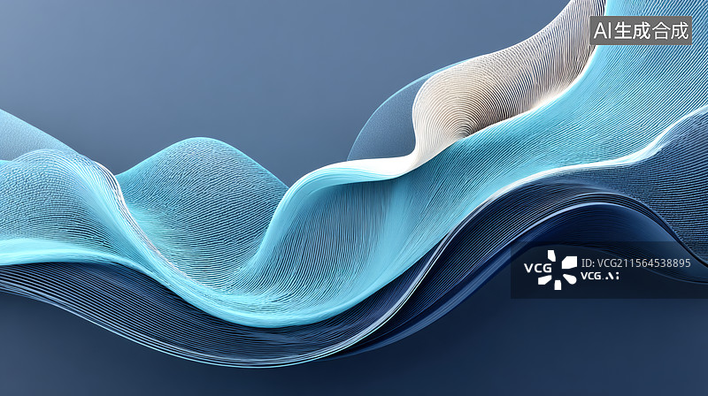 【AI数字艺术】蓝色艺术流动背景科技感图片素材
