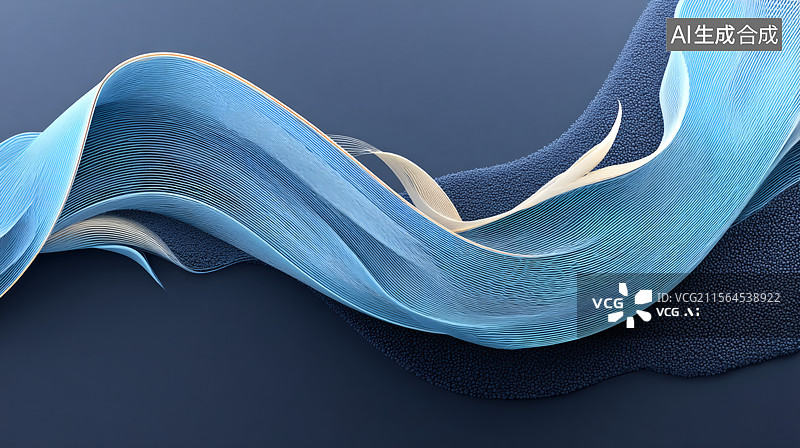 【AI数字艺术】蓝色艺术流动背景科技感图片素材