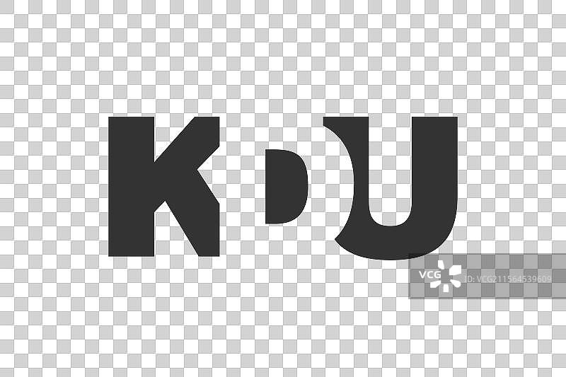 KDU标志设计，字母K、D、U，粗体字。图片素材