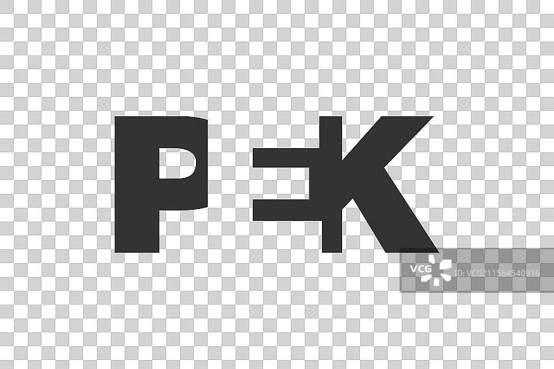 PEK标志设计，字母P、E、K，粗体字型图片素材