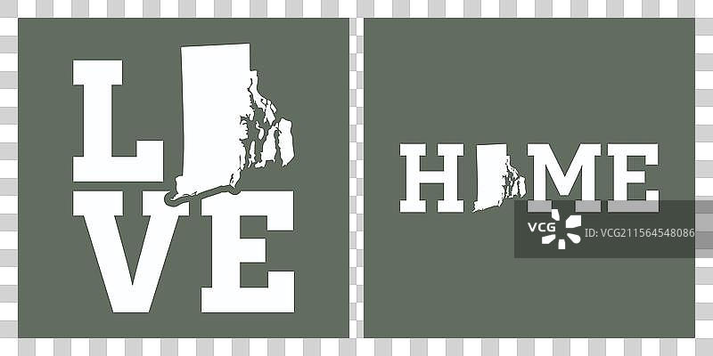 罗德岛州爱心T恤设计图片素材