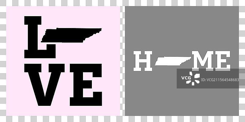 田纳西州爱心T恤设计图片素材