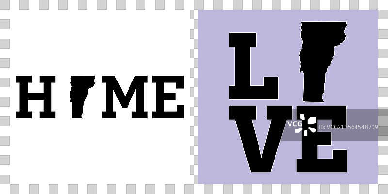 佛蒙特州爱心T恤设计图片素材