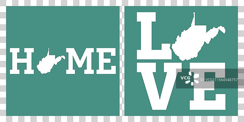 西弗吉尼亚州爱心T恤设计图片素材