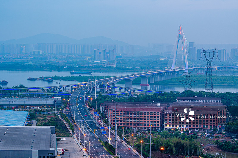 湖南省长沙市望城区香炉洲大桥图片素材