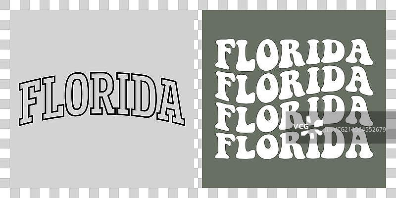 佛罗里达文字T恤设计图片素材