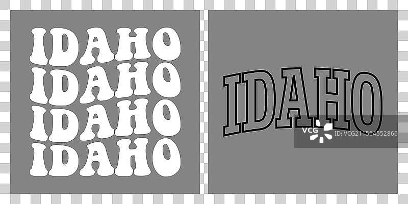 爱达荷州文字T恤设计图片素材