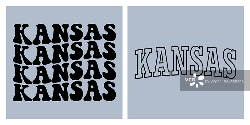 堪萨斯文字T恤设计图片素材