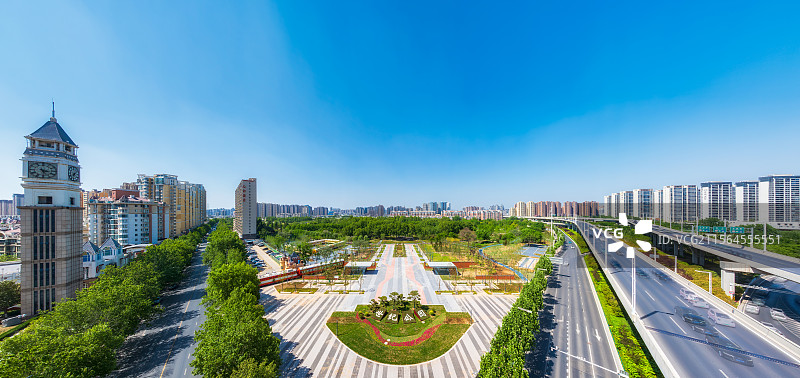 河南，郑州市，管城回族区，世纪公园，世纪欢乐园，城市绿肺，生态园林城市，人居环境，春季，绿色，航拍图片素材