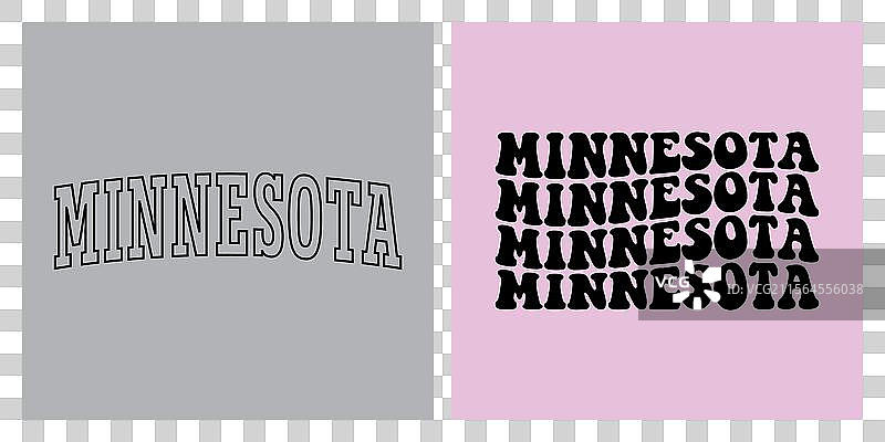 明尼苏达州文字T恤设计图片素材