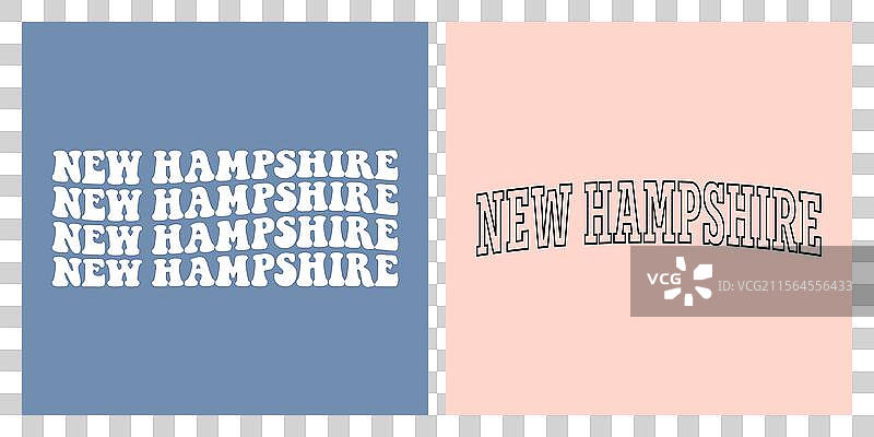 新罕布什尔州文字T恤设计图片素材