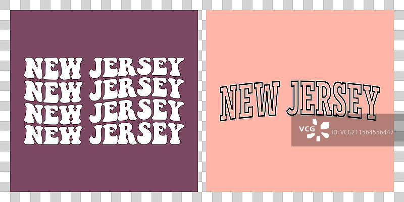 新泽西州文字T恤设计图片素材