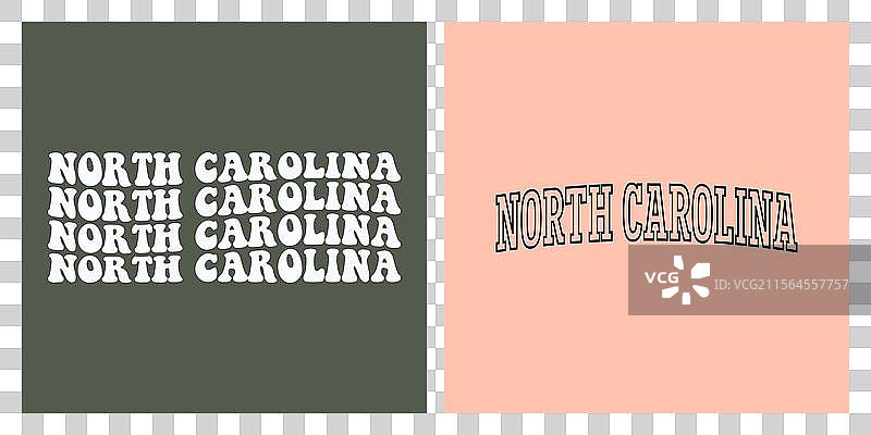 北卡罗来纳州文字T恤设计图片素材